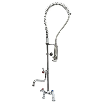 Bateria zlew.stojąca dwuotworowa - spryskiwacz + wylewka Hydrostop 824 06/1