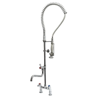 Bateria zlew.stojąca dwuotworowa - spryskiwacz + wylewka Hydrostop 824 06/1