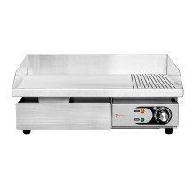 Płyta grillowa elektryczna | 2/3 gładka 1/3 ryflowana | nastawna | 3 kW | 550x430x250 mm | RESTO QUALITY RQEG818-2