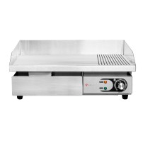 Płyta grillowa elektryczna | 2/3 gładka 1/3 ryflowana | nastawna | 3 kW | 550x430x250 mm | RESTO QUALITY RQEG818-2