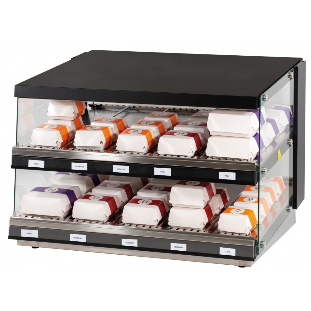 Podgrzewacz do burgerów | witryna grzewcza | dwie półki | 1,16 kW | 953x700x691 mm | RESTO QUALITY RQBINM