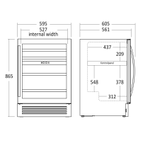 Winiarka | chłodziarka do wina | dwustrefowa | 164 l | na 44 butelki | 595x561x865 mm | RESTO QUALITY SV85B