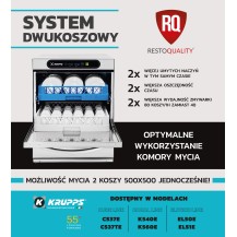 Zmywarka do szkła | system podwójnych koszy 500x500 | 230V | KRUPPS ELITECH LINE EL50E| RESTO QUALITY EL50E-DL50