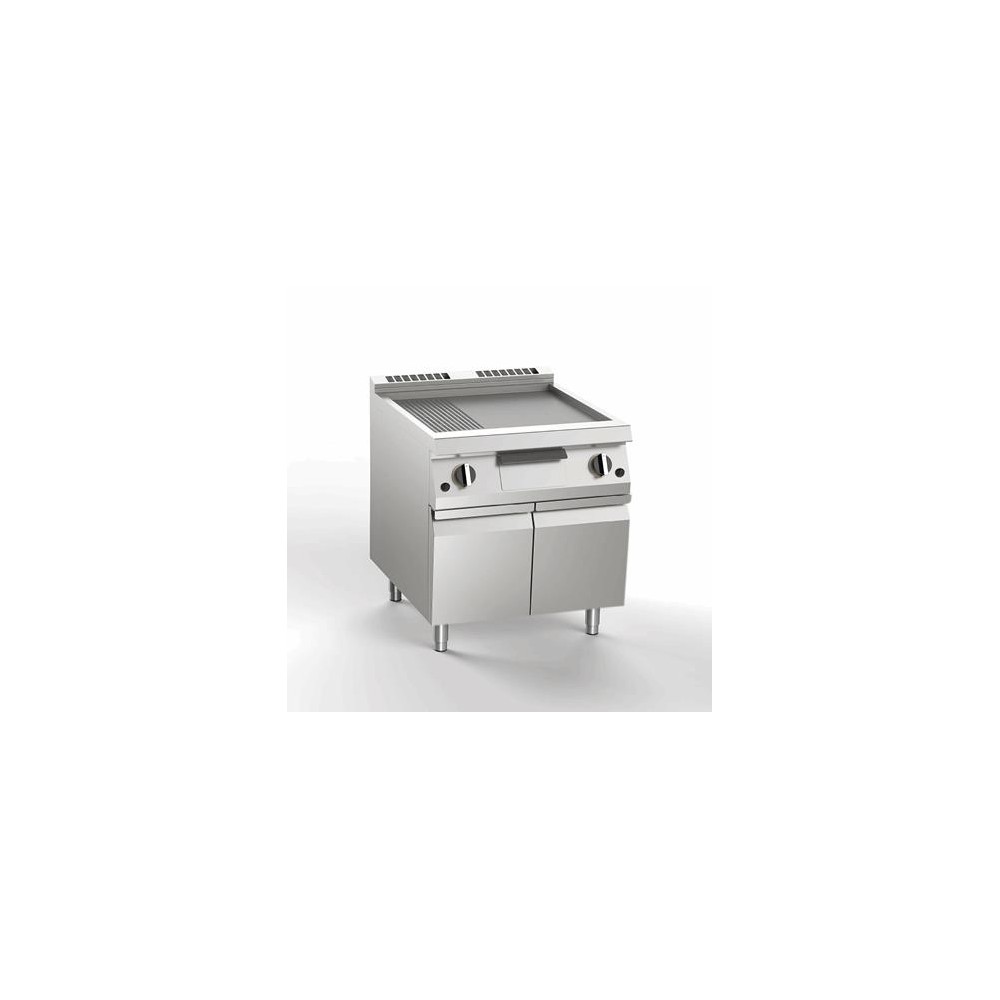 Płyta grillowa elektryczna 2/3 gładka + 1/3 ryflowana, 800x730x900, SILKO NEBE74ALRX