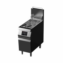 Frytownica gazowa 1 komorowa, 23 litry, wysoka wydajność, sterowanie elektroniczne, automatyczny podnośnik kosza, 400x900x900, S