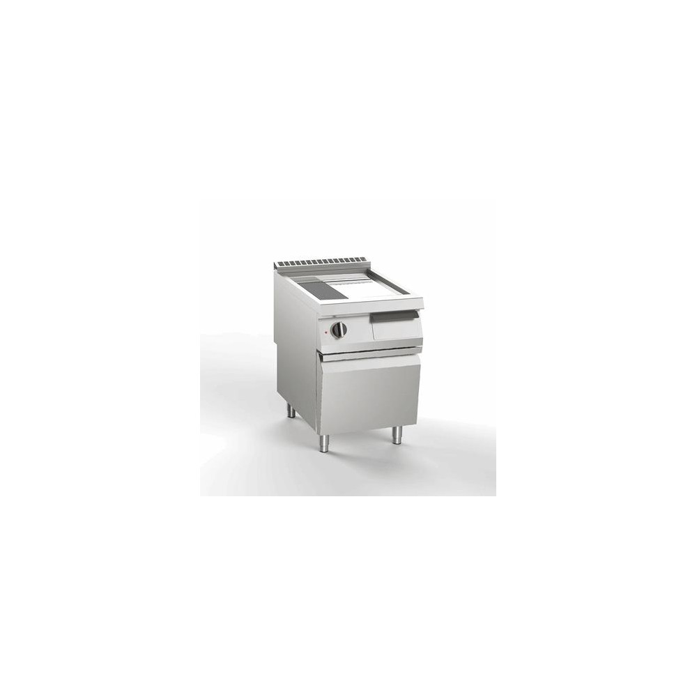 Płyta grillowa elektryczna 2/3 gładka + 1/3 ryflowana, chromowana, 600x900x900, SILKO NEBE93AMC