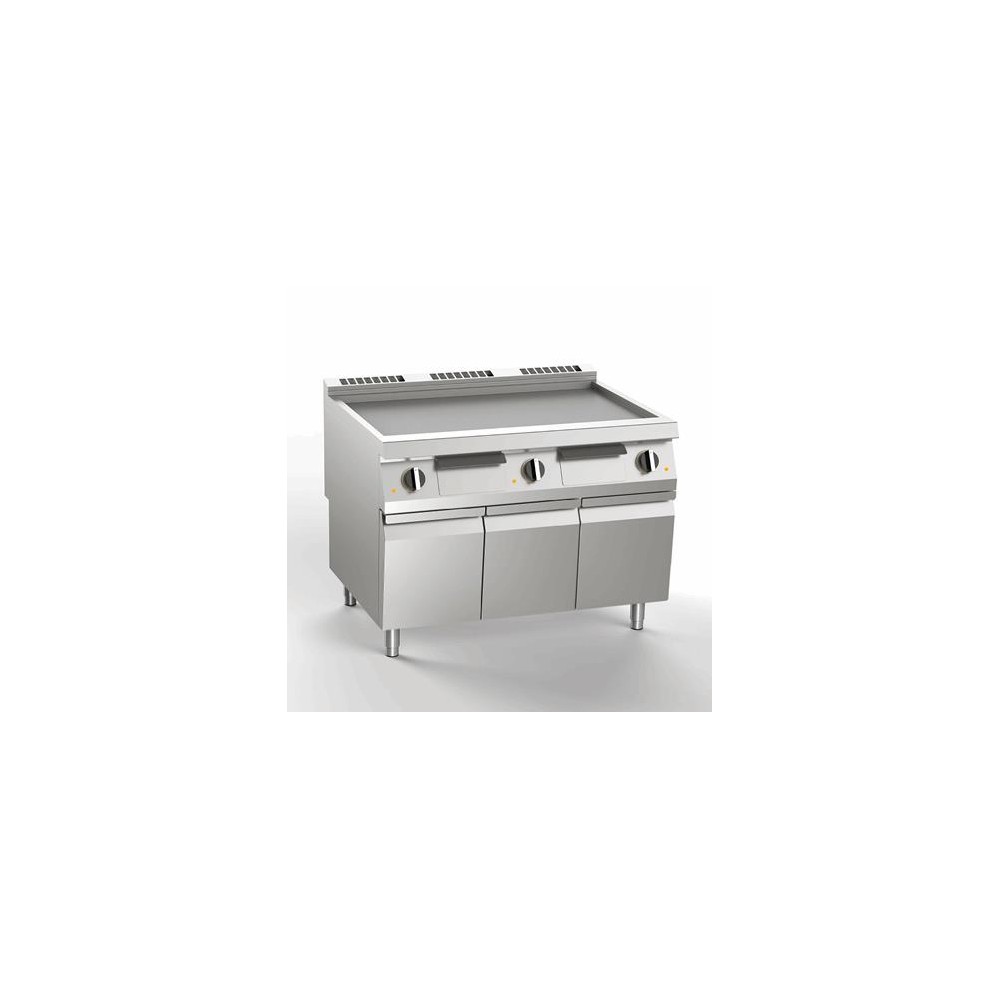 Płyta grillowa elektryczna 2/3 gładka + 1/3 ryflowana, chromowana, 1200x900x900, SILKO NEBE96AMC