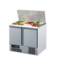 Saladetta, lada sałatkowa 2 drzwiowa z klapą suwaną i deską do krojenia, 950x680x825/1120, 1/1 GN,Rilling AKT S0795 00EV