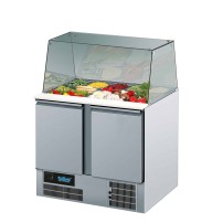Saladetta, lada sałatkowa 2 drzwiowa z witryną szklaną i deską do krojenia, 950x680x815/1200, 1/1 GN,Rilling AKT SA795 00EV