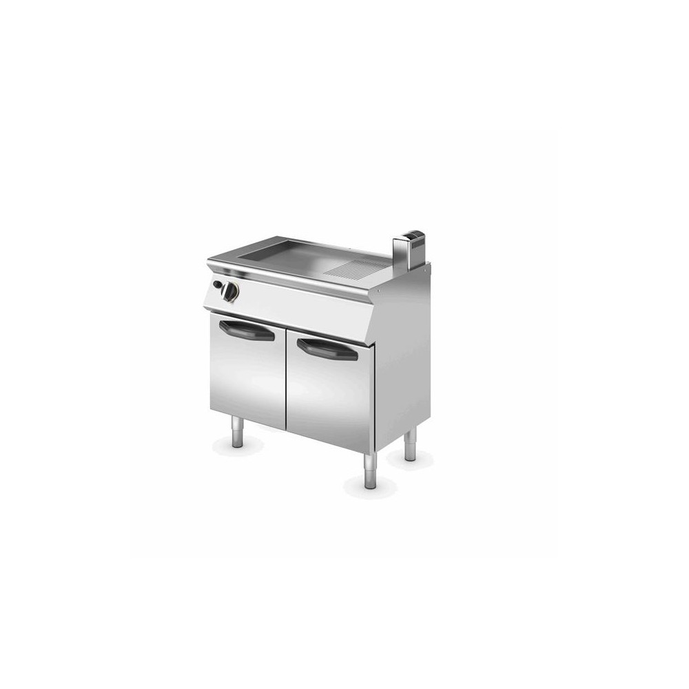 Płyta grillowa gazowa 2/3 gładka + 1/3 ryflowana, chromowana, 900x550x870, SILKO NEBGT4AMC