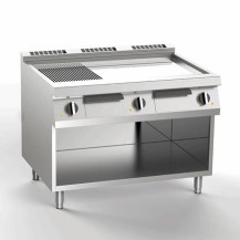 Płyta grillowa elektryczna 2/3 gładka + 1/3 ryflowana, chromowana, 1200x730x900, SILKO NEBE76GMC