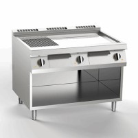 Płyta grillowa elektryczna 2/3 gładka + 1/3 ryflowana, chromowana, 1200x730x900, SILKO NEBE76GMC