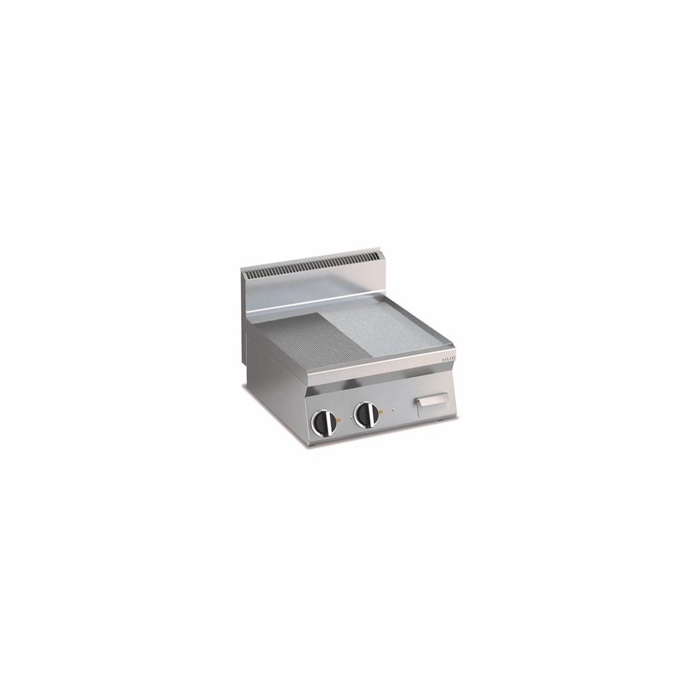 Płyta grillowa elektryczna 2/3 gładka + 1/3 ryflowana, 600x650x295, SILKO EBE63TLRX