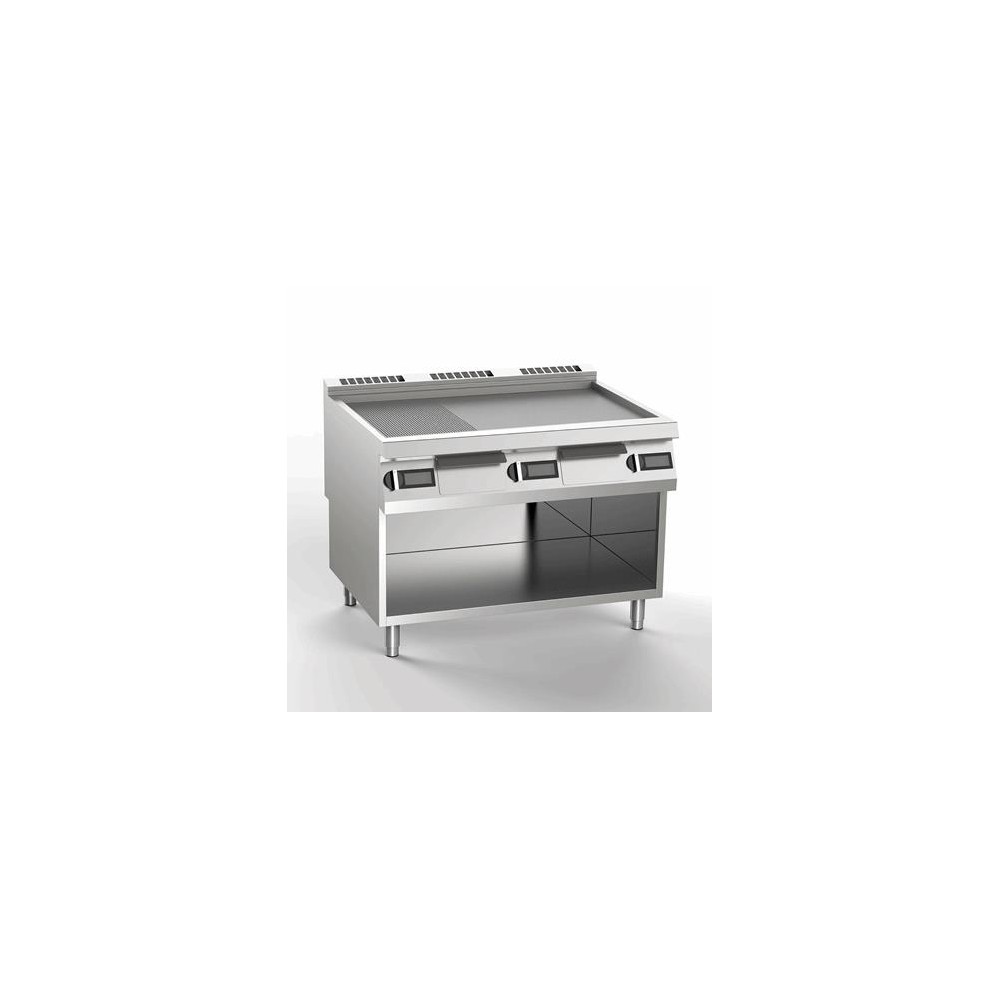 Płyta grillowa elektryczna 2/3 gładka + 1/3 ryflowana, 1200x900x900, SILKO NEBE96GLREX