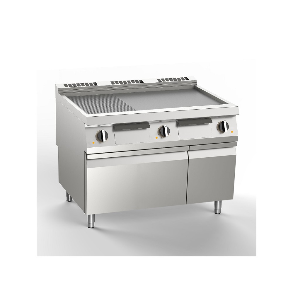 Płyta grillowa elektryczna 2/3 gładka + 1/3 ryflowana, 1200x900x900, SILKO NEBE96CLRX
