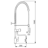 Bateria zlewozmywakowa stojąca - spryskiwacz + wylewka Hydrostop ALFA 2