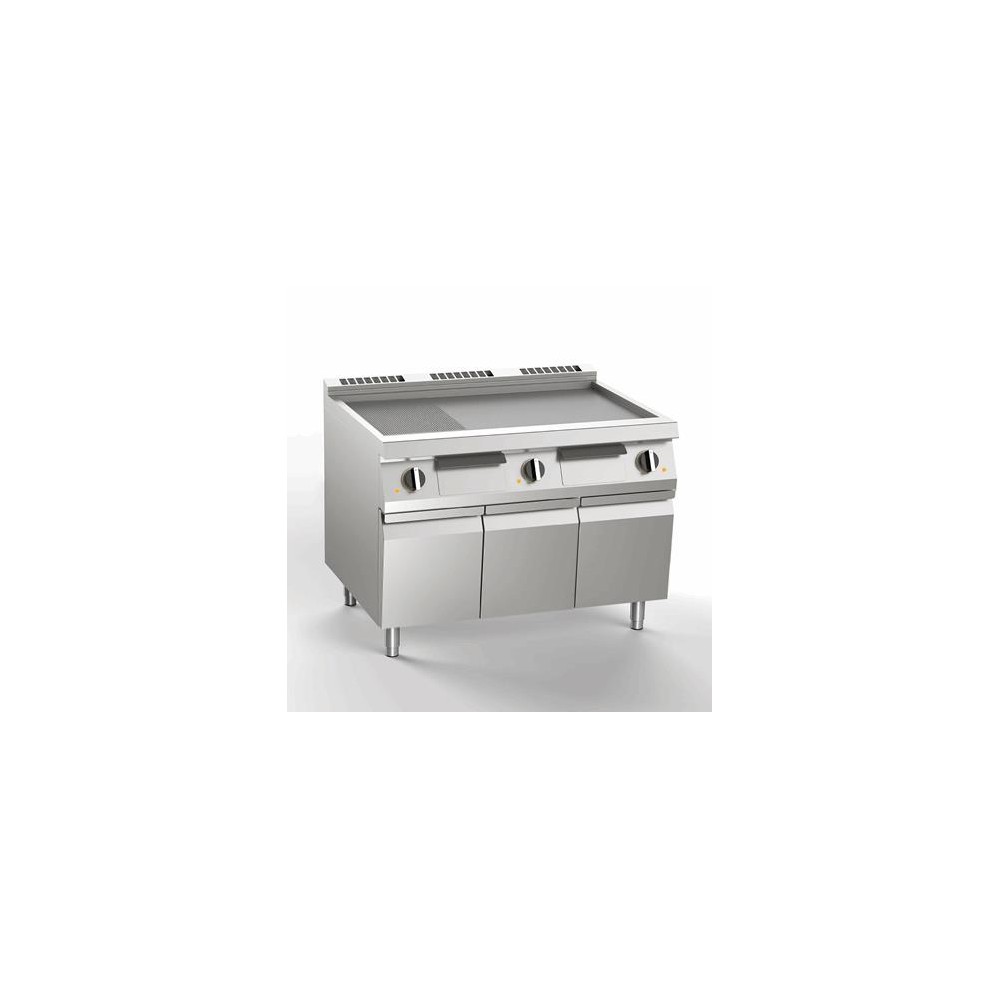 Płyta grillowa elektryczna 2/3 gładka + 1/3 ryflowana, 1200x730x900, SILKO NEBE76ALRX