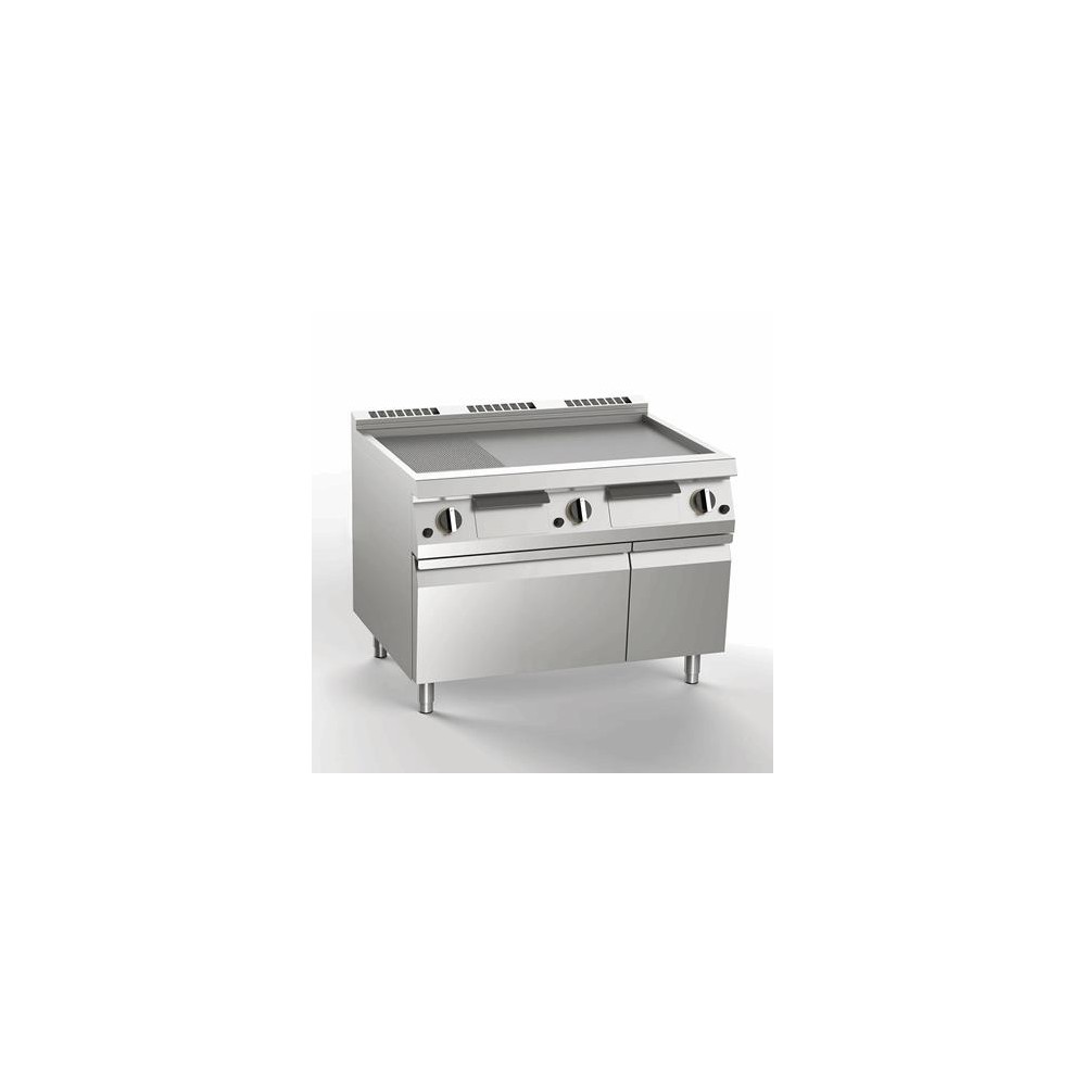 Płyta grillowa gazowa 2/3 gładka + 1/3 ryflowana, 1200x730x900, SILKO NEBG76CLRX