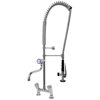 Bateria zlew.stojąca dwuotworowa - spryskiwacz + wylewka Hydrostop ALFA 3