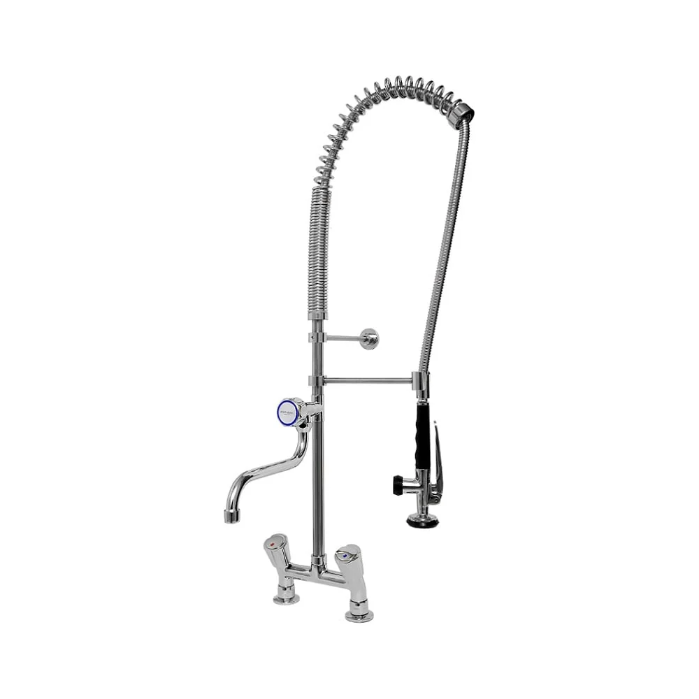 Bateria zlew.stojąca dwuotworowa - spryskiwacz + wylewka Hydrostop ALFA 3