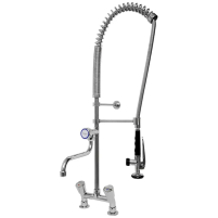 Bateria zlew.stojąca dwuotworowa - spryskiwacz + wylewka Hydrostop ALFA 3