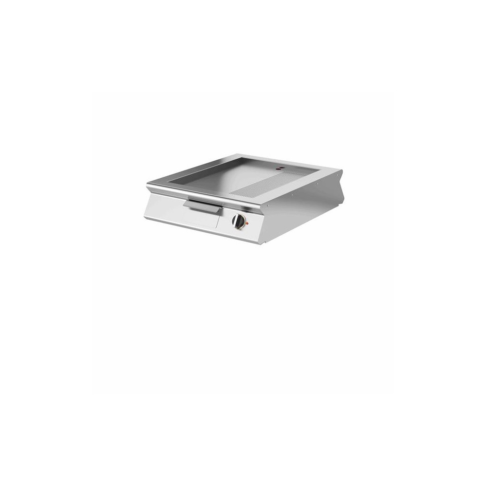 Płyta grillowa elektryczna 2/3 gładka + 1/3 ryflowana, szczotkowany chrom, 900x1100x280, SILKO NEBEP4TLR