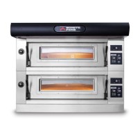 Elektryczny piec dwukomorowy P80 z okapem i bazą piec dwukomorowy z okapem i bazą, Moretti Forni MFP80D