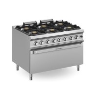 Kuchnia gazowa 6-palnikowa z piekarnikiem gazowym MAXI oraz grillem elektrycznym, linia Domina Pro 900 Wariant podstawowy, MBM F