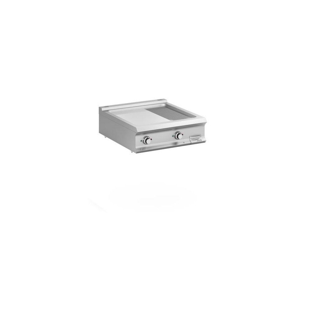 Płyta grillowa elektryczna 2/3 gładka 1/3 ryflowana chromowana podwójna nastawna linia Domina Pro 900 Wariant podstawowy, MBM FT