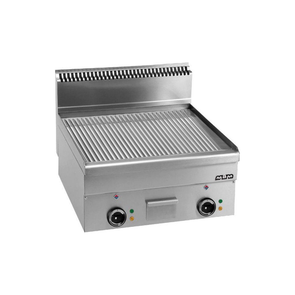 Płyta grillowa elektryczna, stołowa 600x600 - ryflowana, Minima 600 Wariant podstawowy, MBM EFT66R