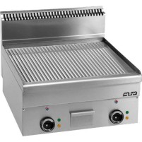 Płyta grillowa elektryczna, stołowa 600x600 - ryflowana, Minima 600 Wariant podstawowy, MBM EFT66R