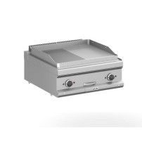 Płyta grillowa elektryczna, stołowa 700x700 - 1/2 gładka, 1/2 ryflowana, Magistra Plus 700 Wariant podstawowy, MBM MFTE77TLR