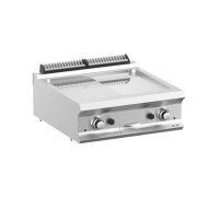Płyta grillowa gazowa podwójna nastawna 1/2 gładka + 1/2 ryflowana, linia DominaPro 700 Wariant podstawowy, MBM FTBG77TLR
