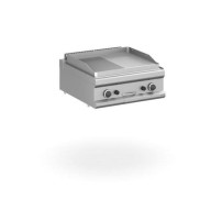 Płyta grillowa gazowa, stołowa 700x700 - 1/2 gładka, 1/2 ryflowana, Magistra Plus 700 Wariant podstawowy, MBM MFTG77TLR