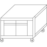 Podstawa z komora rozrostu na kołach do pieca P120 B H=800mm P120E „B” wys.800 mm, Moretti Forni MFP120BSL80