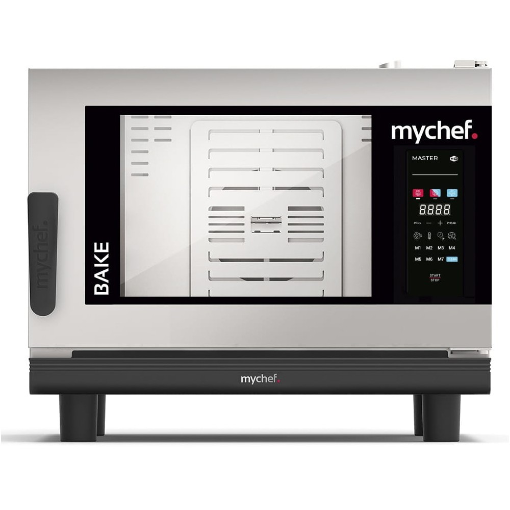 Piec konwekcyjno-parowy elektryczny, piekarniczo-cukierniczy, automatyczny system myjący, 4x600x400, 7,3 kW, 400 V, Mychef, Syst