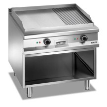 Płyta grillowa elektryczna, na podstawie z trzech stron zamkniętej 800x900 - 2/3 gładka, 1/3 ryflowana Magistra Plus 900 Wariant