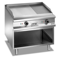 Płyta grillowa elektryczna, na podstawie z trzech stron zamkniętej 800x900 - 2/3 gładka, 1/3 ryflowana Magistra Plus 900 Wariant