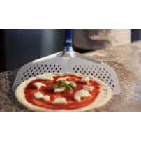 Łopata do pizzy perforowana aluminiowa, prostokątna 50cm, długość rączki 150cm Gimetal Azzurra A-50RF