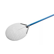 Łopata do pizzy perforowana aluminiowa, okrągła 30cm, długość rączki 150cm Gimetal Azzurra A-30F