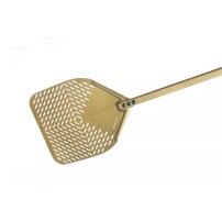 Łopata do pizzy perforowana aluminiowa, prostokątna 41cm, długość rączki 150cm Gimetal Gold G-41RF
