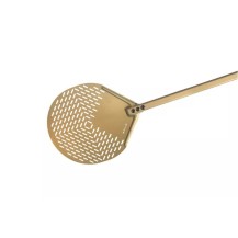 Łopata do pizzy perforowana aluminiowa, okrągła 36cm, długość rączki 180cm Gimetal Gold G-37F/180