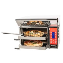 Piec do pizzy 2 komorowy o pojemności 1 pizzy na komorę, osiąga 520 stopni, wbudowany okap, 630x550x490, Stima VP2 revolution