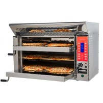 Piec do pizzy 3 komorowy o pojemności 2 pizzy na komorę, osiąga 520 stopni, wbudowany okap, 910x610x640, Stima VP3 Revolution XL
