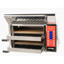Piec do pizzy 3 komorowy o pojemności 2 pizzy na komorę, osiąga 520 stopni, wbudowany okap, 910x610x640, Stima VP3 Revolution XL