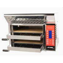 Piec do pizzy 3 komorowy o pojemności 2 pizzy na komorę, osiąga 520 stopni, wbudowany okap, 910x610x640, Stima VP3 Revolution XL