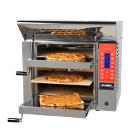 Piec do pizzy 3 komorowy o pojemności 1 pizzy na komorę, osiąga 520 stopni, wbudowany okap, 660x610x640, Stima VP3 Revolution