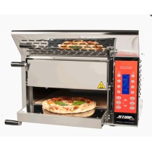Piec do pizzy 3 komorowy o pojemności 1 pizzy na komorę, osiąga 520 stopni, wbudowany okap, 660x610x640, Stima VP3 Revolution