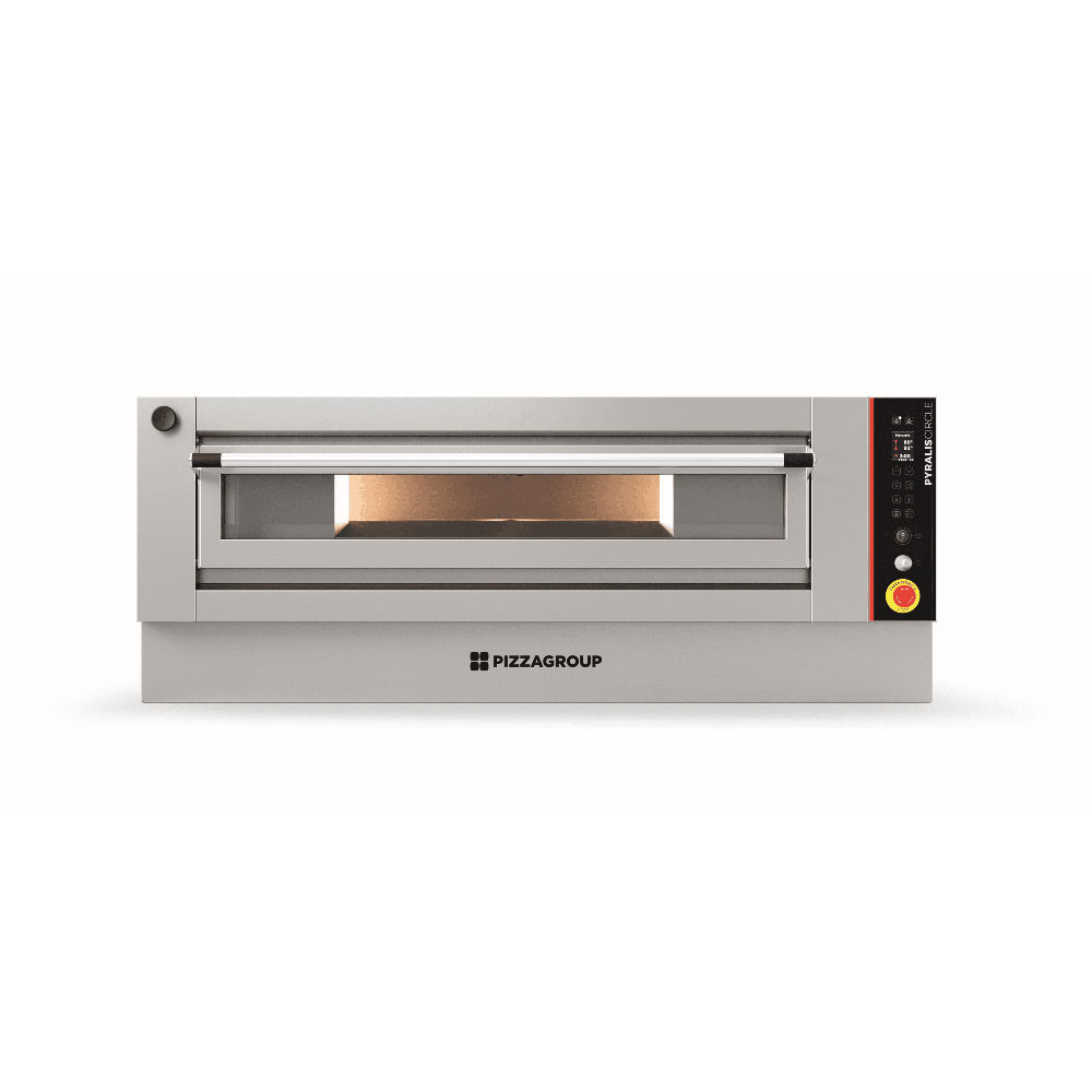 Piec do pizzy z obrotowym szamotem, elektryczny, 7 x 33 / 6 x 34 / 3 x 45, sterowanie cyfrowe, 1430x1360x550, Pizza Group PYRALI