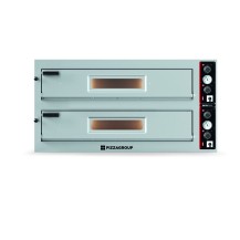 Piec do pizzy 2 komorowy szeroki, elektryczny, pojemność 2 x 6 x 34 cm, 1340x920x680, Pizza Group Entry Max 12L